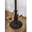 Lampe sur pied de 62 po de forme traditionnelle brune avec abat-jour en verre teinté brun et rouge