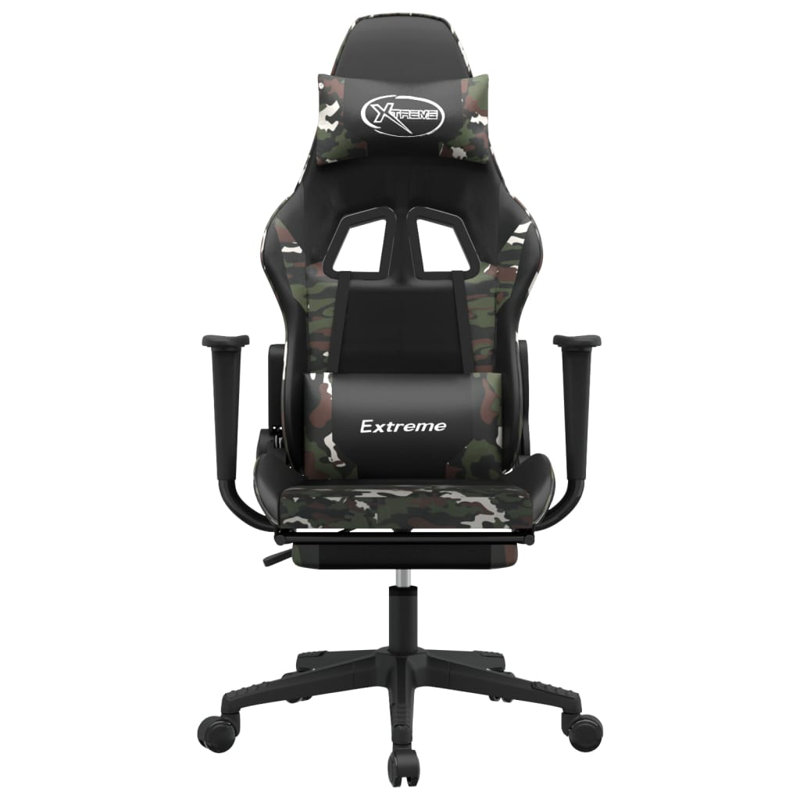 Fauteuil de massage avec repose-pieds, Noir / camouflage