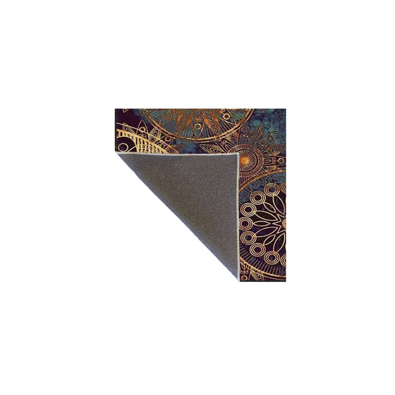 Tapis tissé à motif de disques lavables, Sous-tapis carré 4 pi 11 po inclus