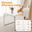 Table de bout moderne, structure en fer chromé, conception peu encombrante