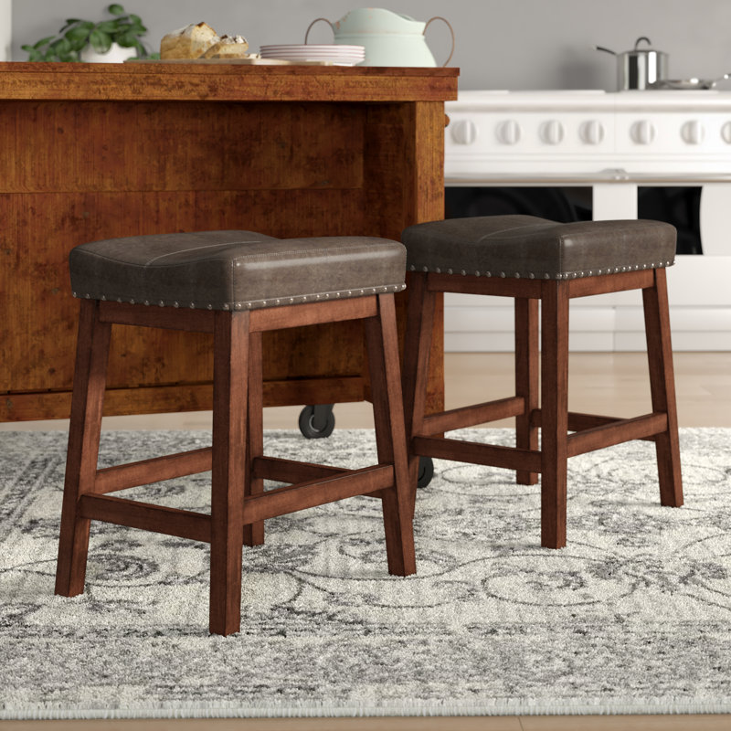 Boneta Kona 24" Tall Backless Counter Stool, Raisin