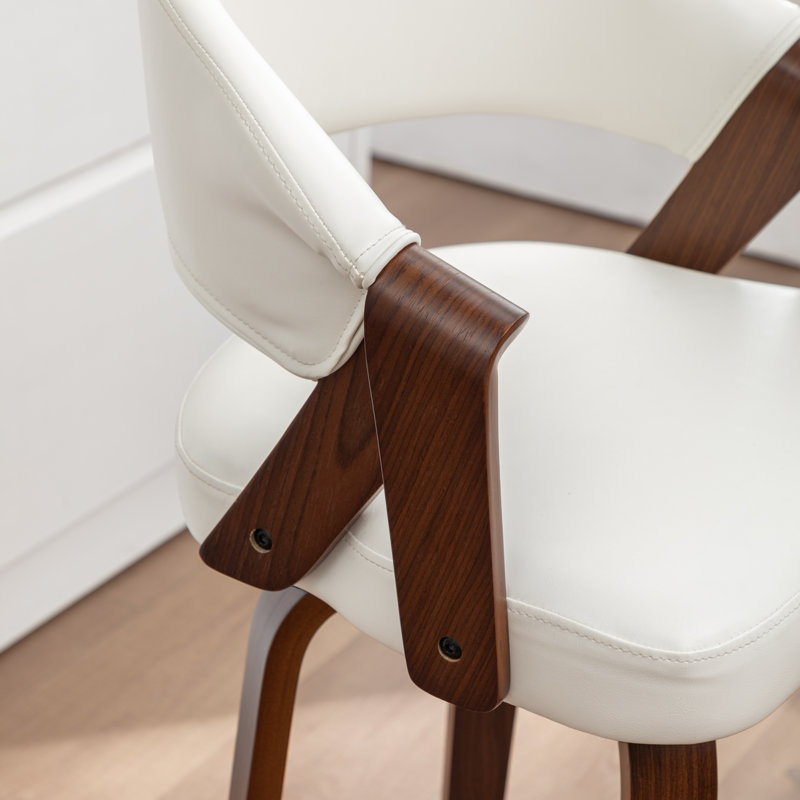 Tabouret de comptoir pivotant en similicuir Providence, Blanc