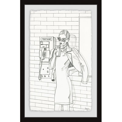 'On the Telephone' -  Picture Frame Print on Paper