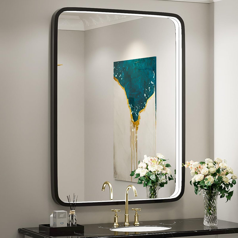 Miroir de salle de bain à DEL avec lumière - anti-buée à intensité variable