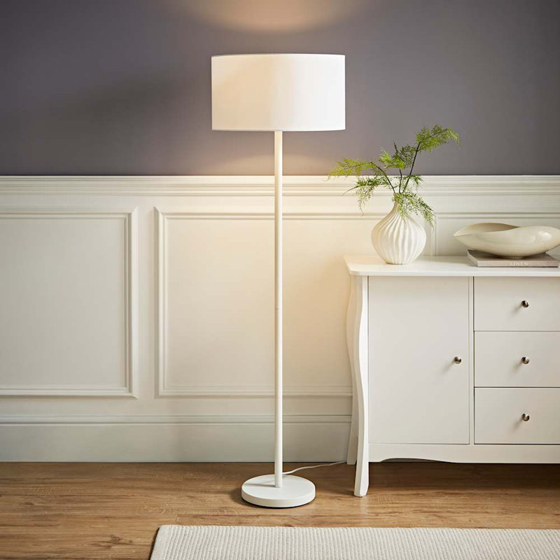 Romeir 148cm Matte Traditional Floor Lamp, White, No