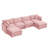 CloudHaven 130.7" U-Shaped Modular Sectional Sofa with 2 Movable Ottomans, 4-Seater Chenille Cloud Couch Set for Living Room, DIY Combination with High-Resiliency Memory Foam-1599235759