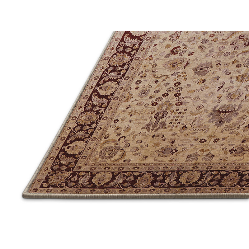 Tapis oriental beige / rouge Junius, Rectangle 5 pi x 8 pi