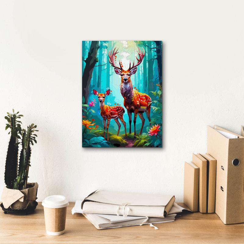  «Forest Wanderers» par Dean Russo, art mural sur toile, 12 po x 16 po, H 16 po x l 12 po