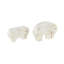 Rumy Marble Rounded Abstract Elephant Decorative White Sculpture with Gray Marble Veins and Cutouts Set