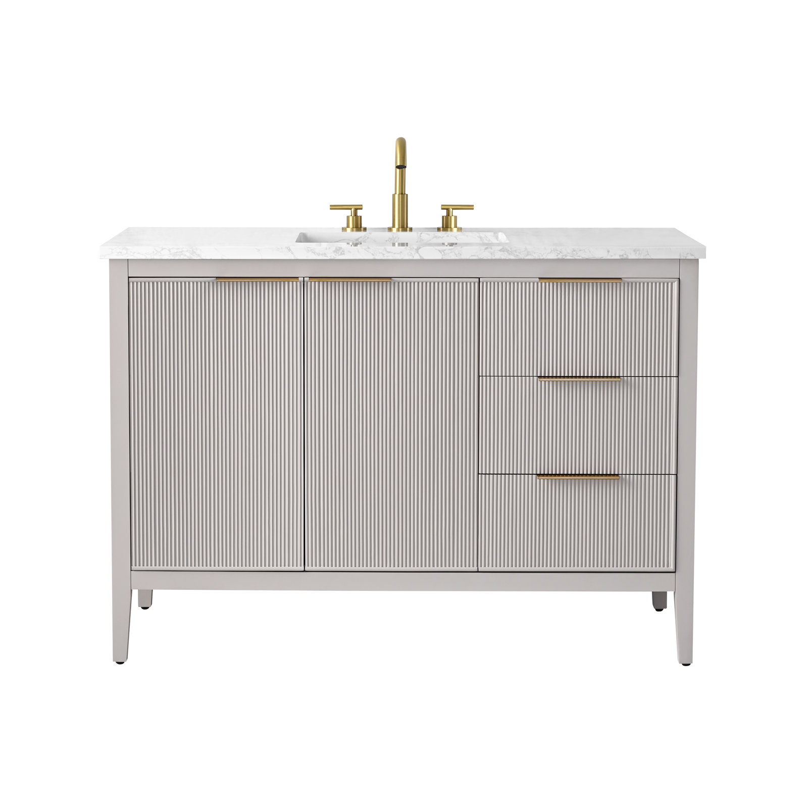 Bilroy 48" Single Vanity, Taupe/Brushed Bronze