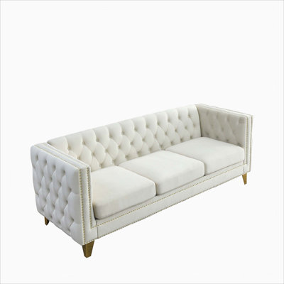 3-seater + 2-seater Combination sofa.BEIGE VELVET