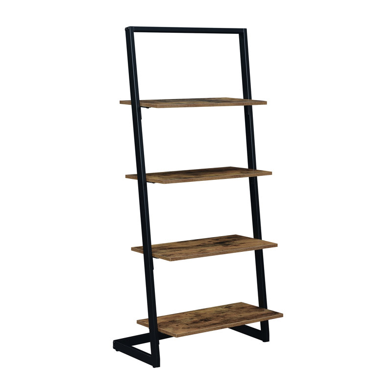 Bailee Ladder Bookcase, Barnwood/Black