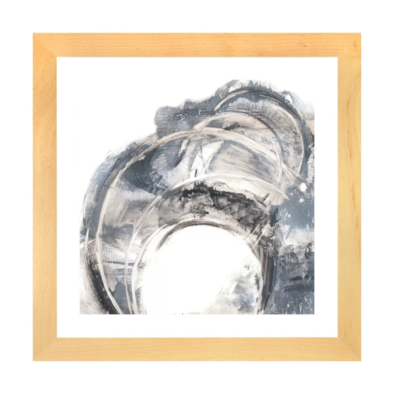 "Anneau grappe I" par Ethan Harper, reproduction d’art, H 16 po x l 16 po x p 1 po, Toile avec cadre en bois beige, Blanc