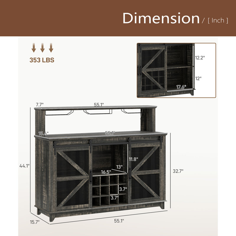 Armoire à vin Farmhouse, armoire à café, pour votre maison