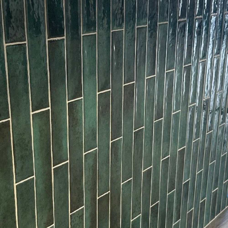 Ibiza 2" x 10" Ceramic Brick Look Subway Wall & Floor Tile, Green