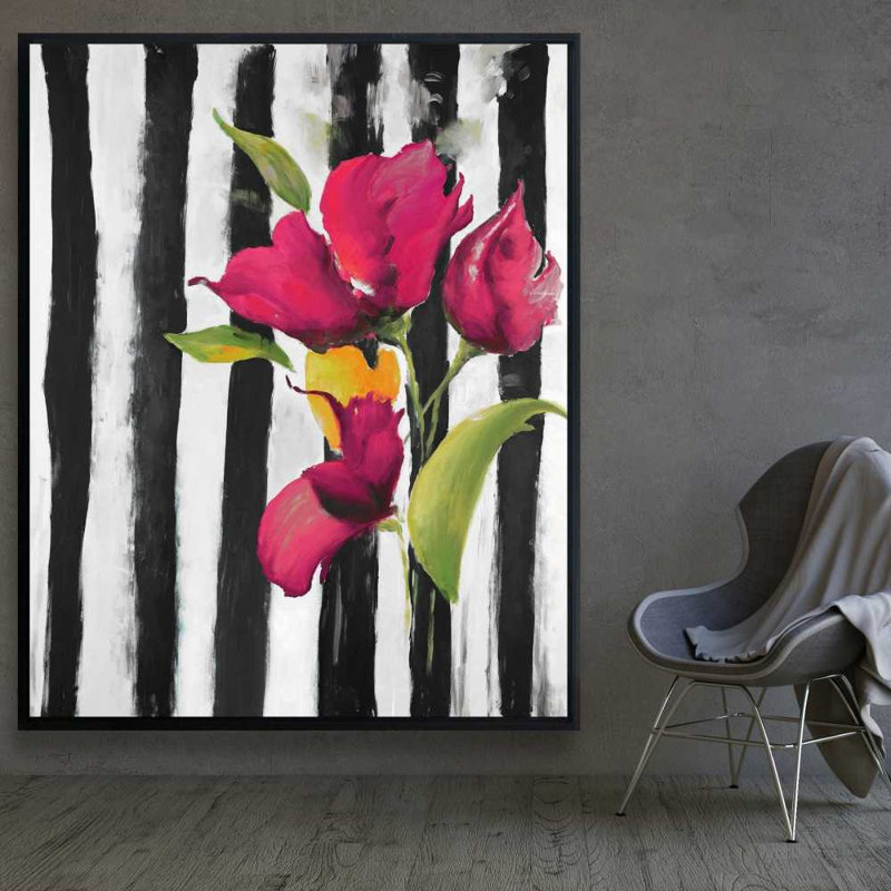 Fleurs sur toile botanique