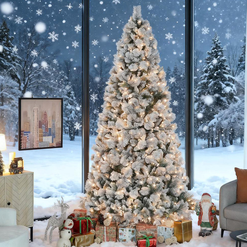 9 Ft Artificial Christmas Tree With 750 Clear Lights For Home /Office /Holiday