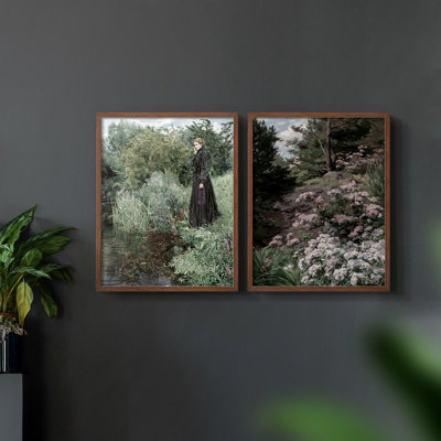 Impression florale rétro vintage giclée - ensemble de 2