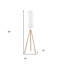 Lampe trépied 58 "à aspect bois naturel avec abat-jour blanc