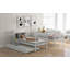 Lit simple superposé au dessus d'un lit simple avec lit gigogne et rangement-410312763