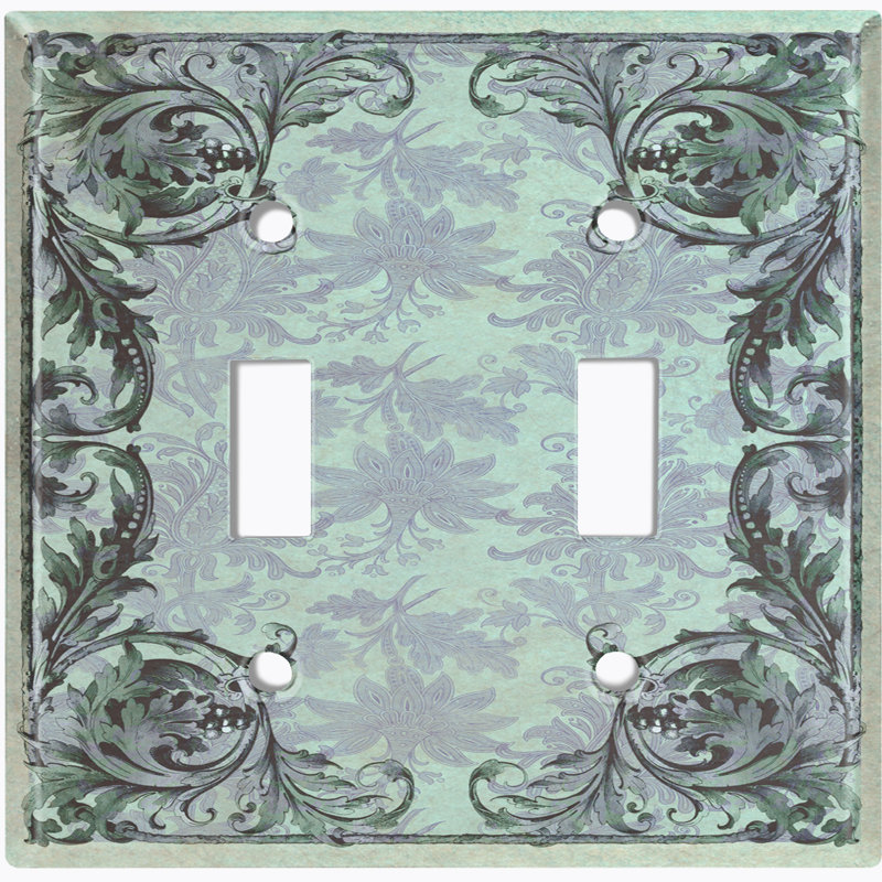 Patterned 2 - Gang Toggle Light Switch Standard Wall Plate