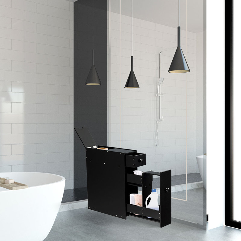 Horka Freestanding Bathroom Cabinet, Black
