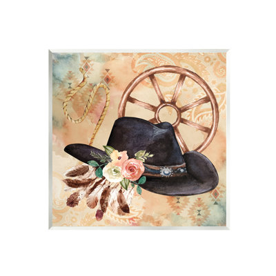 " Southwestern Hat Floral Paisley " by ND Art