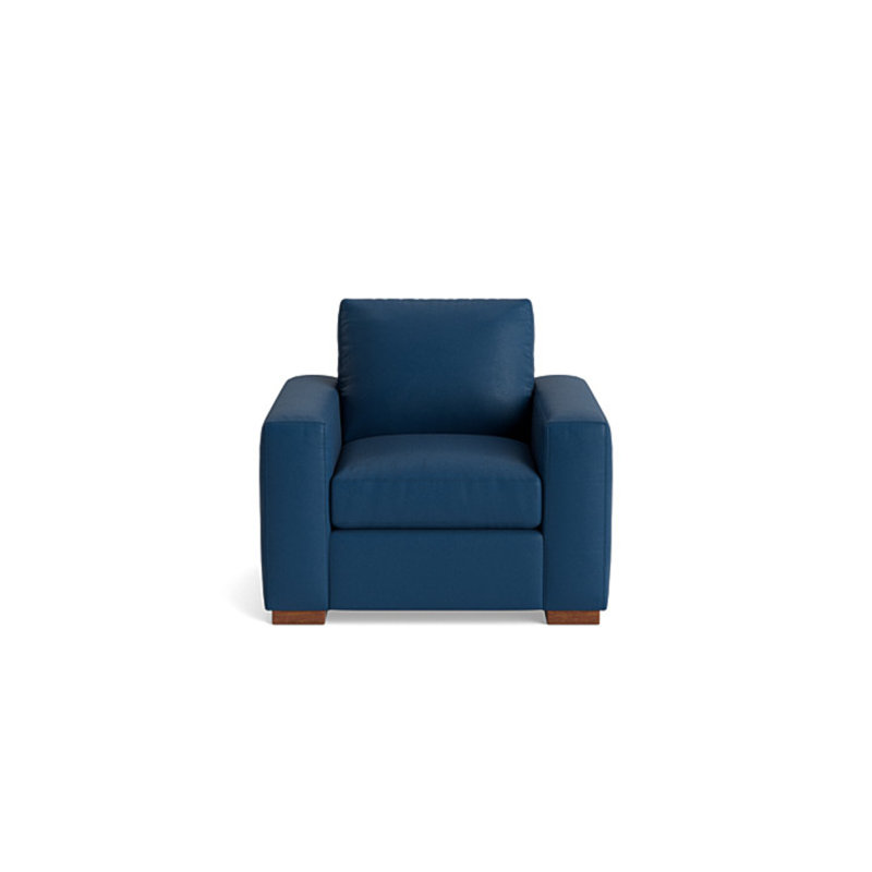 Couch Potato Chair, Leather - Deep Blue
