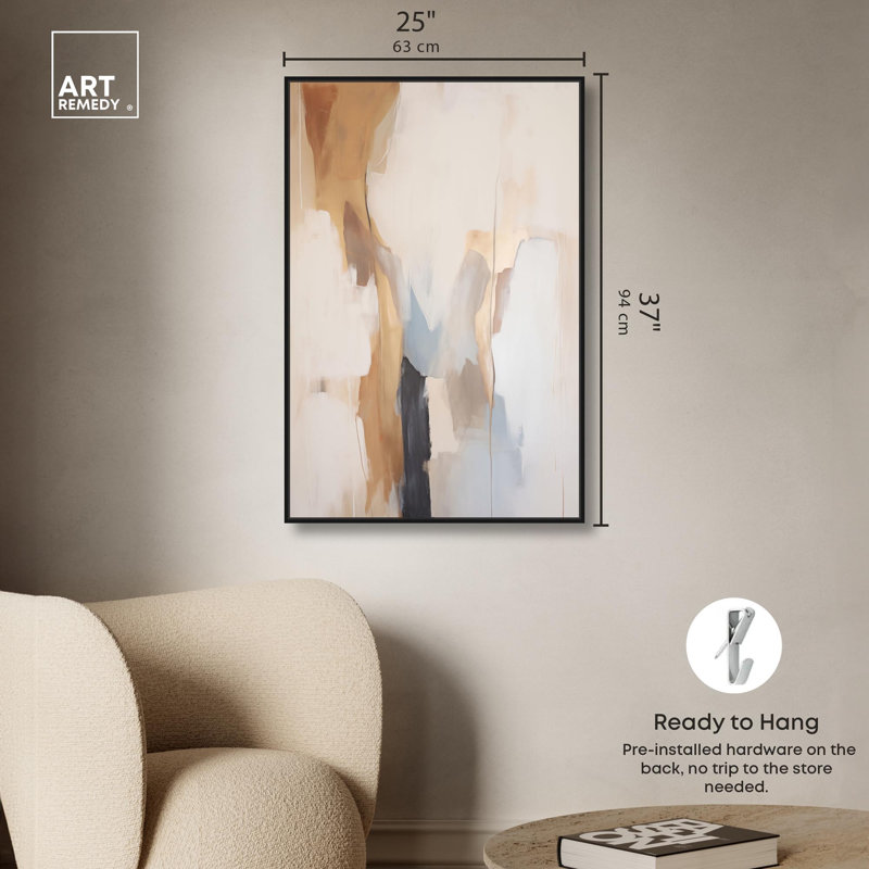 Sandstone Stillness II, toile par Art Remedy, H 37 po x l 25 po, Cadre flottant, Noir