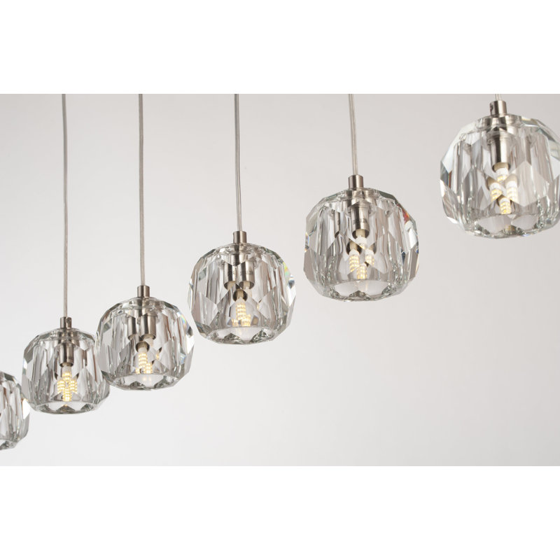 7 - Light Kitchen Island Pendant, Brushed Nickel