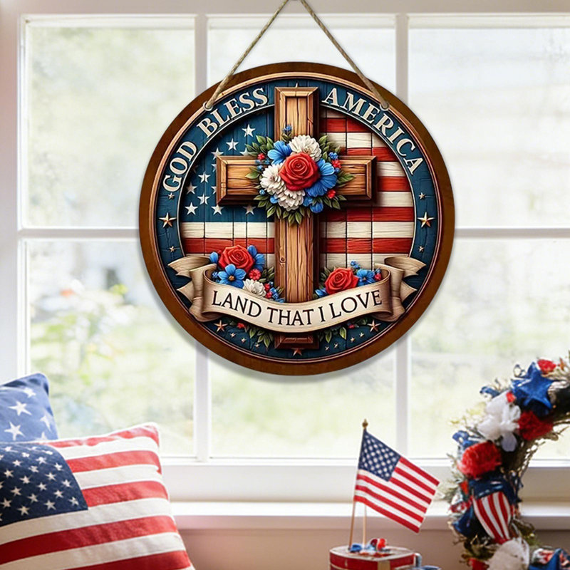 Décoration suspendue en bois pour la fête de l'Independence, MulticolorB