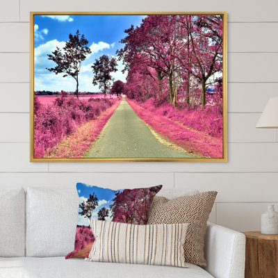 «Pink and Mauve Fantasy Forest Landscape VII», œuvre d'art traditionnelle sur toile