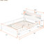 Lit plateforme en bois avec DEL, rangement pour tête de lit et garde-corps, caractère blanc pleine grandeur-165314630-165314629