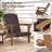 Set of 2 Adirondack Chair w/ Rattan Padded Seat & Back Wide Hidden Cupholder Patio-2074937034