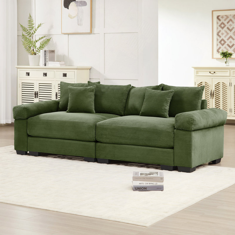 Coussin modulaire surdimensionné surdimensionné en nuage, accoudoirs extra larges en velours côtelé Coussins décoratifs Conception ergonomique Coussin à haute résilience Assemblage facile, pour le salon