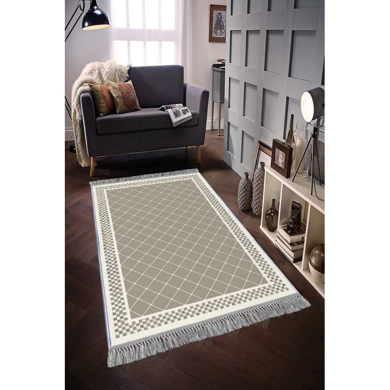 Luxurious Velvet Area Rug (4.6 x 7.2 ft), 100% Antibacterial Fabric, Non-Slip Cotton Backing, Pile Height: 0.4 in | Machine Washable, 3D Digital Print Design | Perfect for Living Room & Bedroom Decor, Soft & Durable