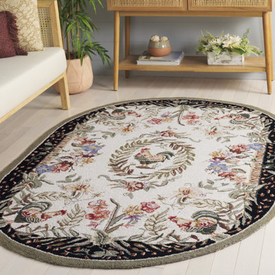 Kinchen Hand Hooked Wool Floral Rug