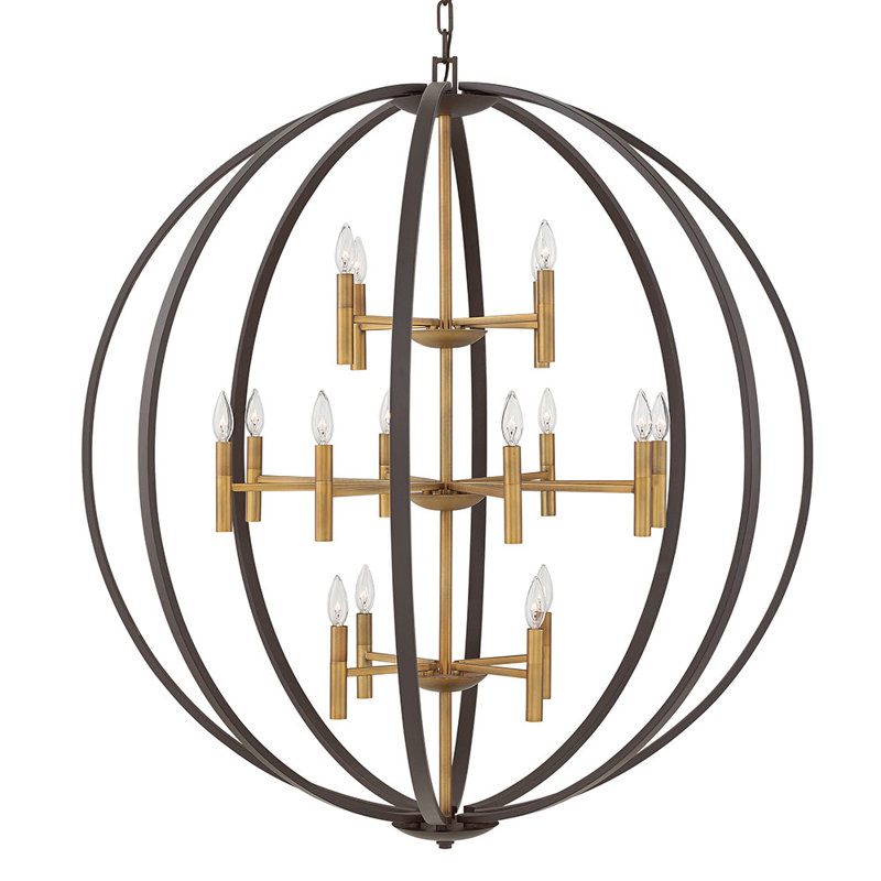 Euclid 12-Light Globe Pendant, Spanish Bronze