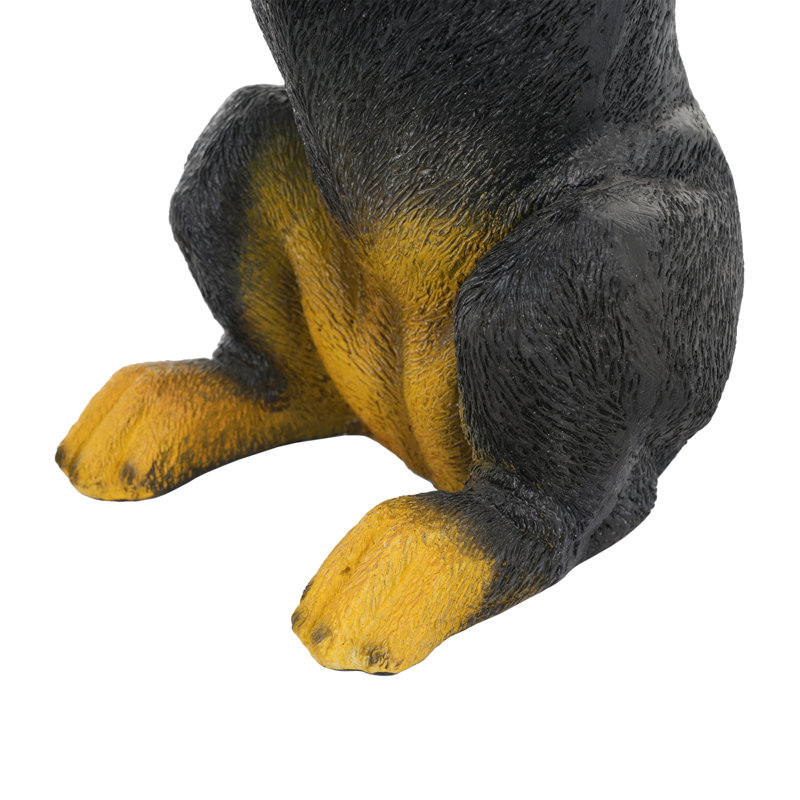 Tables de bout compactes Mgo, statue de chien d'aspect bois rustique pour patio