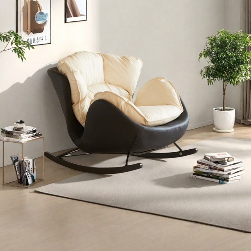 Chaise berçante ergonomique, Beige, Noir, noir, noir, noir