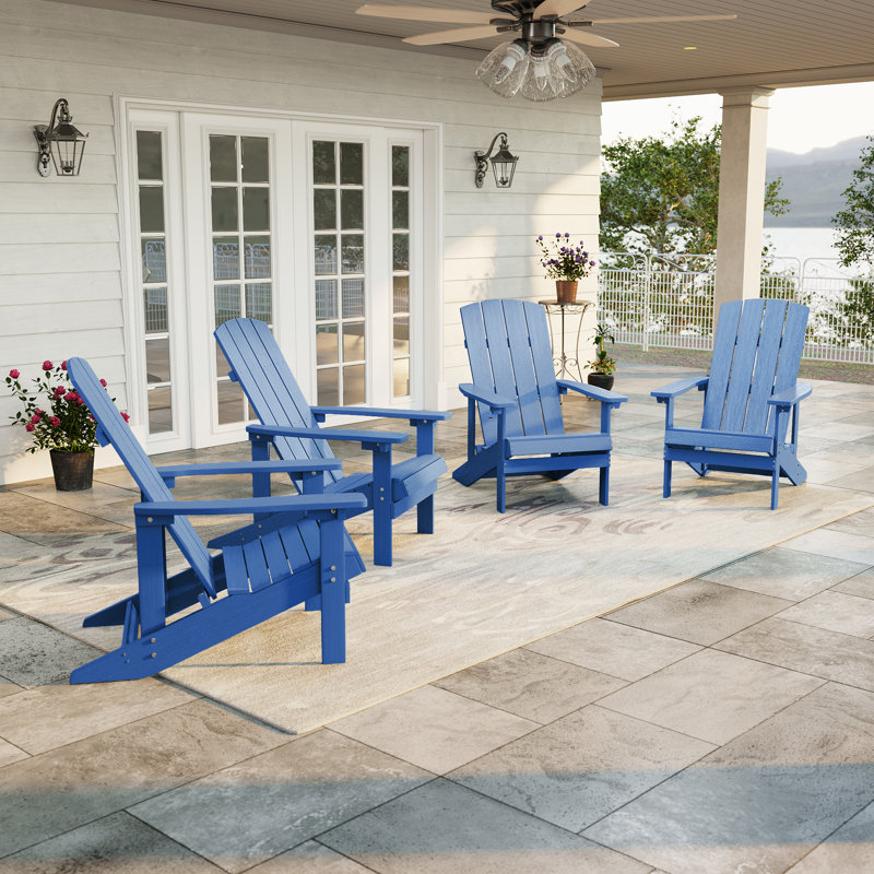 Patio Adirondack Chair Plastic Single Chairs, Lawn and Garden Chair Fire Pit Outdoor Lounge Chair for Backyard Deck