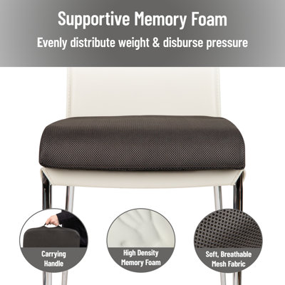 Mind Reader Air-Cloud Seat Cushion, Ergonomic Support for Posture, Pressure Relief, and Pain Reduction, Portable with Washable Cover, Memory Foam, 18