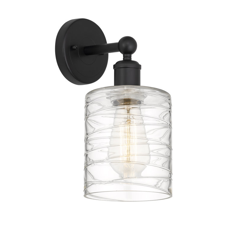 Chilchinbito Armed Sconce, Matte Black, Deco Swirl