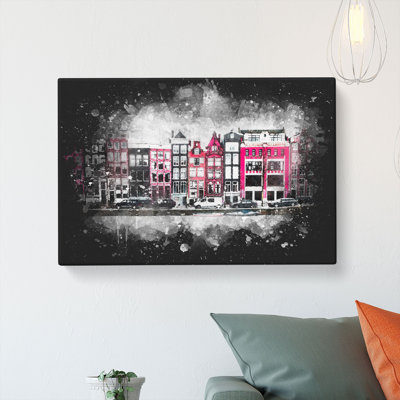 Wintertime in Amsterdam Netherlands - Wrapped Canvas