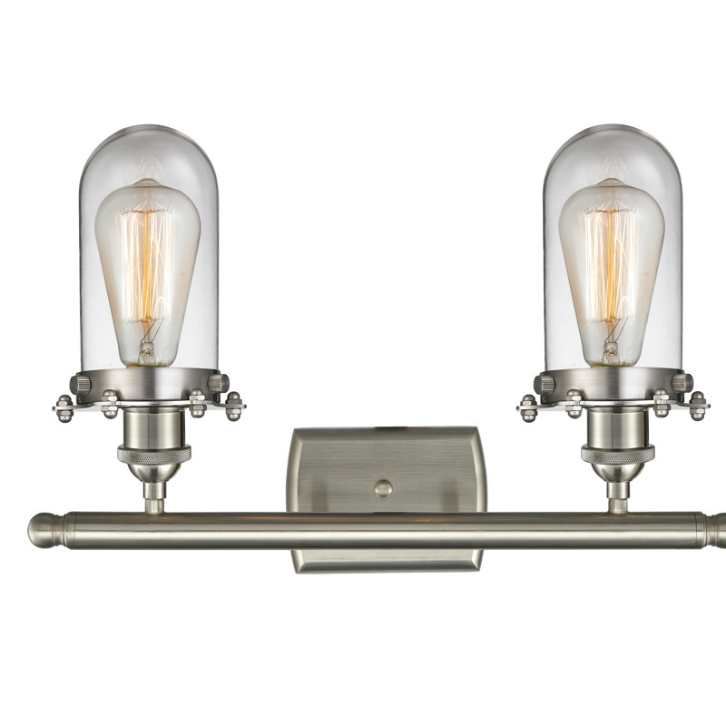 Éclairage pour meuble-lavabo 2 lumières Farview, Nickel satiné brossé, DEL, Transparent