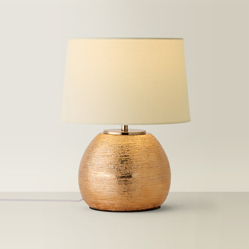 Demott Ceramic Table Lamp, Yes, Gold Base/Yellow Shade