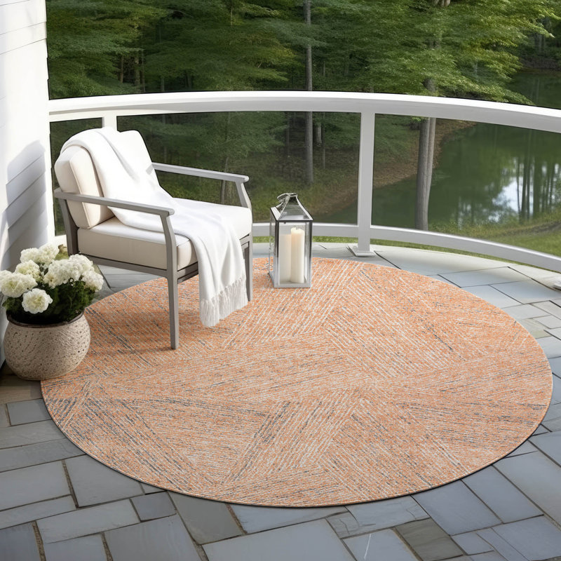  Chayden Indoor/Outdoor Chantille ACN991 Gray Area Rug, Round 8'