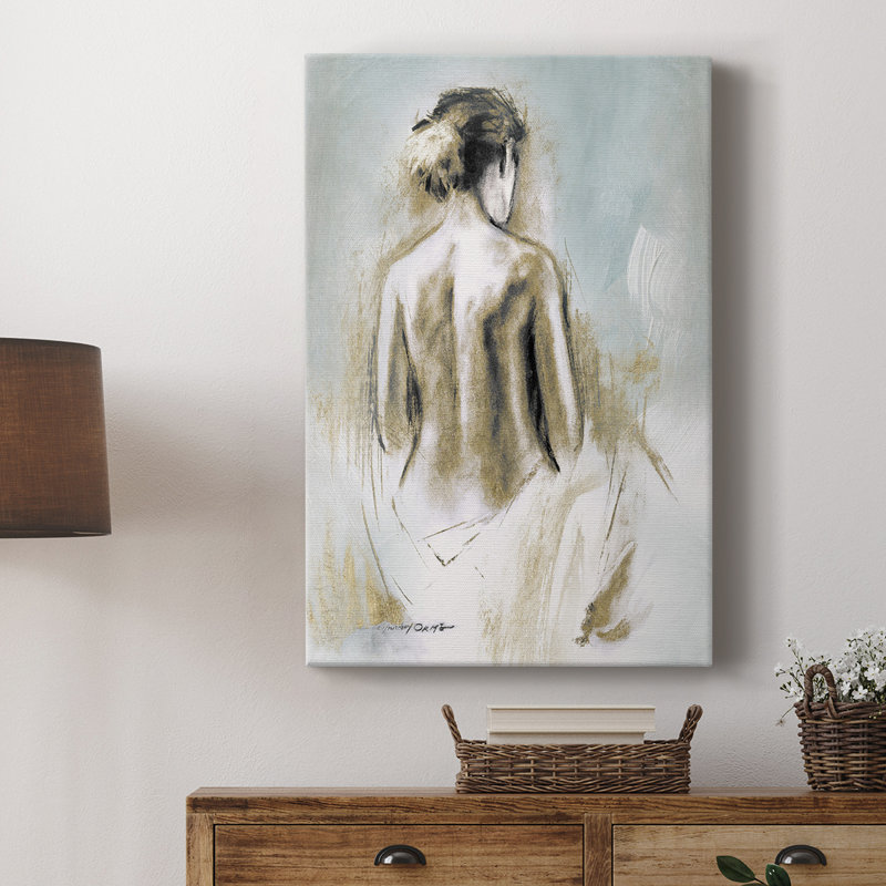 Figurine en lumière dorée I -Galerie enveloppée Cavas, H 27 po x l 18 po