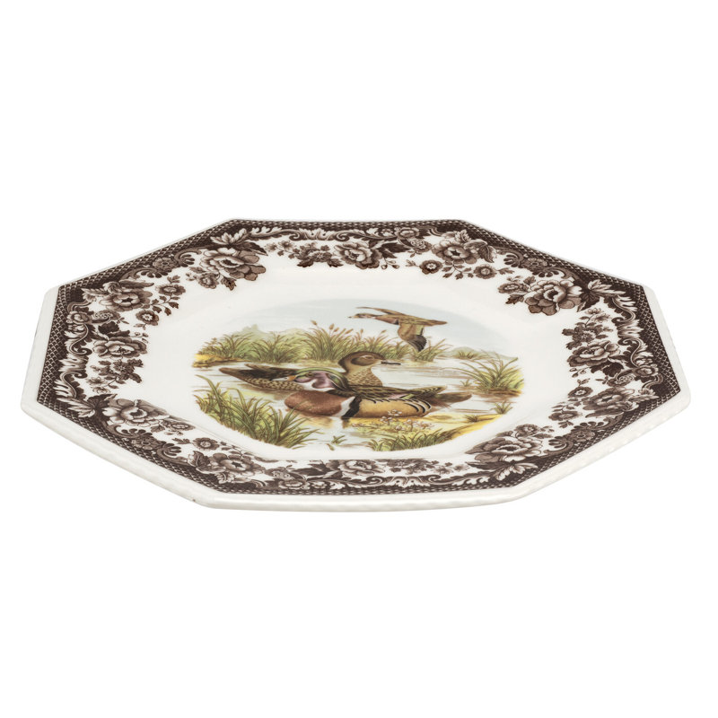 Spode Woodland Octagonal Plate 9.5" Wood Duck