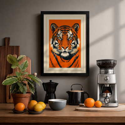 Tiger Face Bold Modern - Framed Print